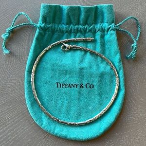 Tiffany & Co. Germany Aztec Etched Zig Zag Tube Bead Necklace